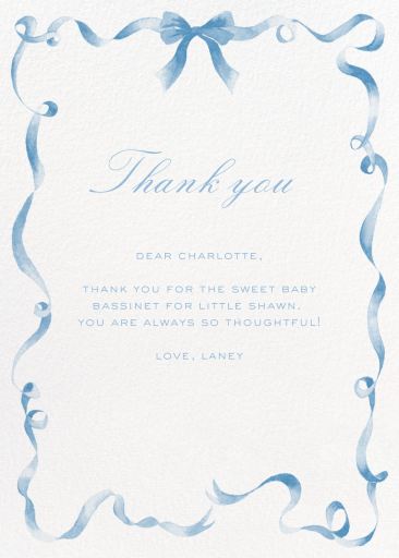 Baby Blue Ribbon Frame Invitation