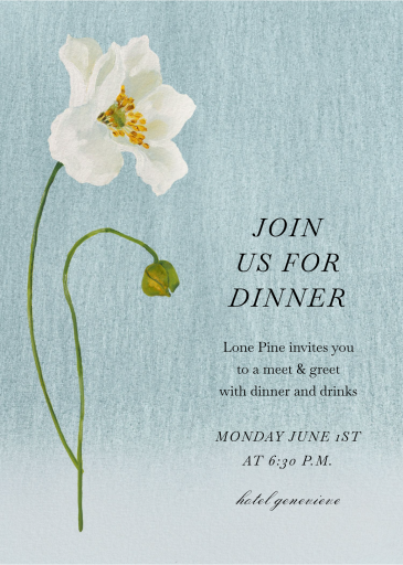 Alpine Poppy - Business Dinner Invitation by Oscar de la Renta