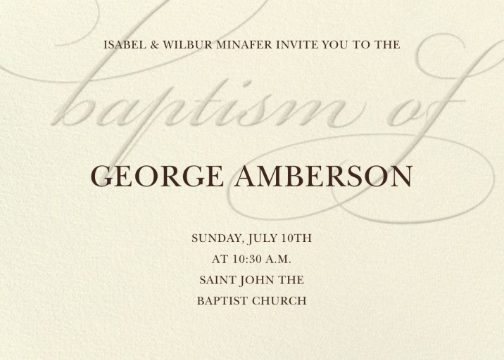 Script Baptism - Baptism & Christening Invitation by Paper Source