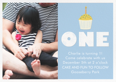 Foto: Invitación de primer cumpleaños «Cupcake ONE»