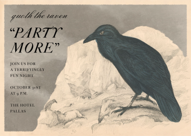 Pensive Raven - Halloween Invitation by John Derian