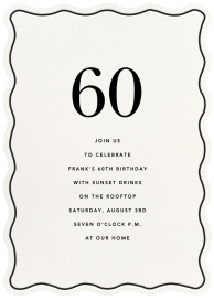 Wavy Frame - 60th Birthday Invitation by Sugar Paper