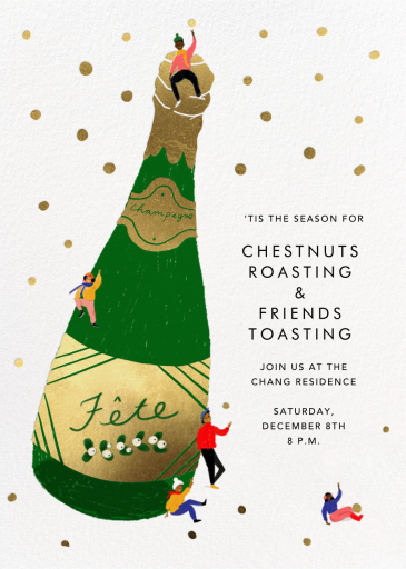 Big Bottle - Christmas Party Invitation by Carolyn Suzuki Studio