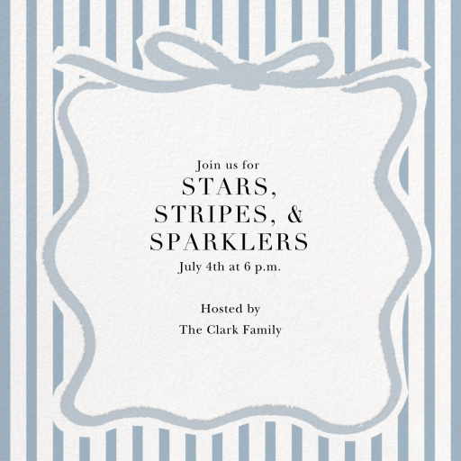 Coquette Ribbons - 4th of July Invitation by Sugar Paper