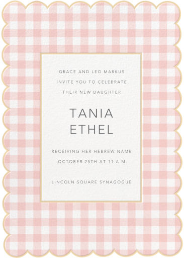 Gingham Shower - Religious Invitation by Meri Meri