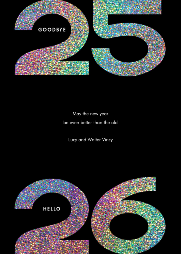 Glitter Goodbye - New Year's Card by Paperless Post