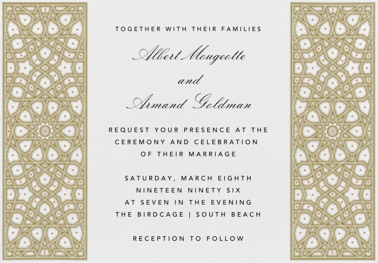 Moroccan Doors - Wedding Invitation by Bernard Maisner