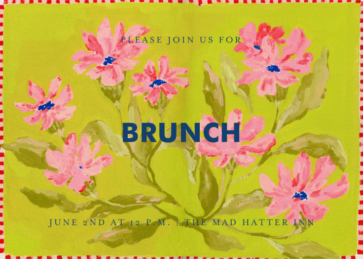 Pink and Chartreuse - Invitation by Iris + Marie