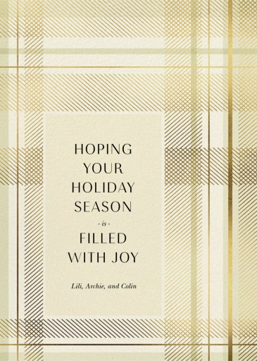Sparkling Tartan - Holiday Card by Paperless Post