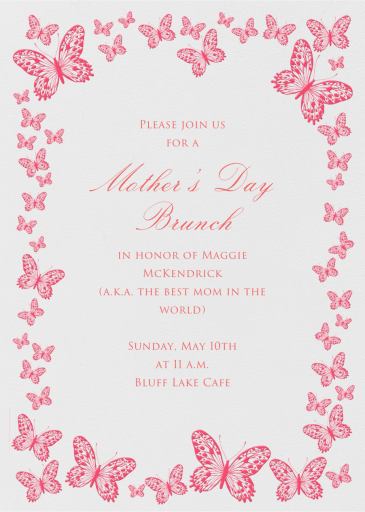 Butterfly Border - Mother's Day Invitation by Bernard Maisner