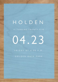 Baby Blue Block Text Invitation