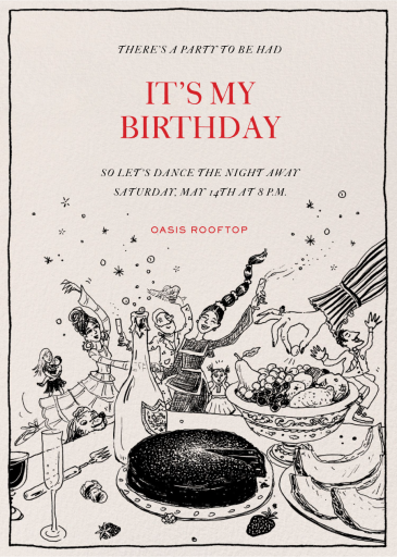 Tipsy Time - Birthday Invitation by Joana Avillez