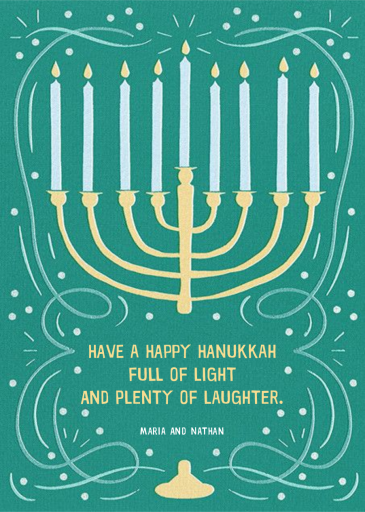 Gold Menorah - Greeting Card by Paperless Post