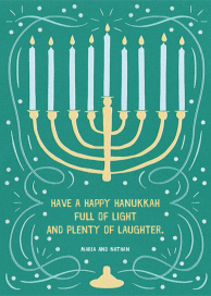 Gold Menorah - Hanukkah Card by Paperless Post