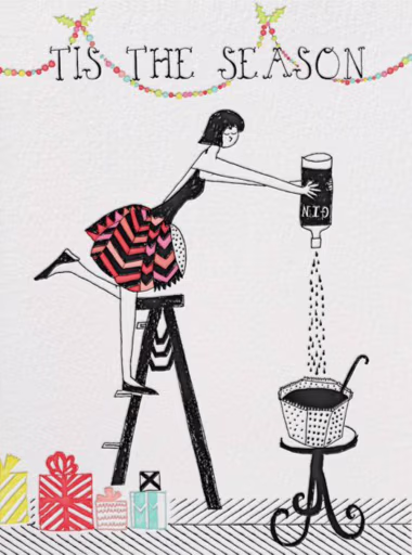 More Gin Please - Holiday Card by Mr. Boddington's Studio