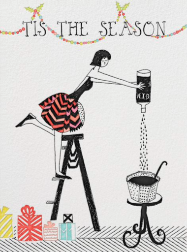More Gin Please - Holiday Card by Mr. Boddington's Studio