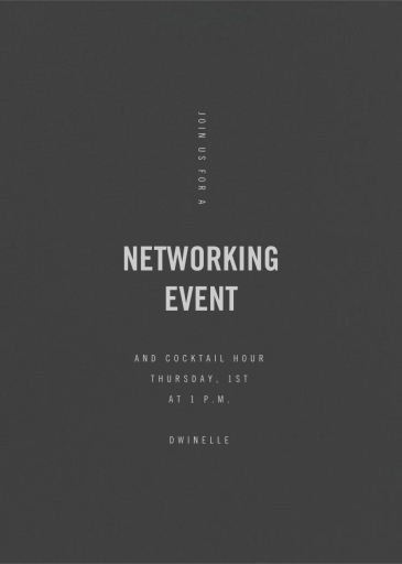 Slate - Networking Event Invitation by Paperless Post