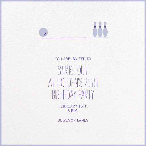Hit the Lanes - Birthday Invitation by Mr. Boddington's Studio