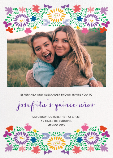 Oaxacan Flowers (Photo) - Quinceañera Invitation by Paperless Post