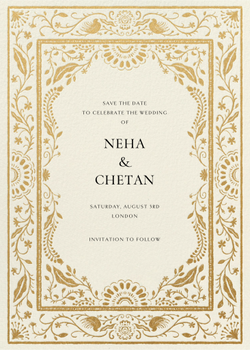 Kalamkari Photo - Save the Date by Paperless Post - Back