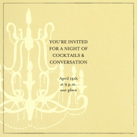 Candle Chandelier Silhouette Invitation