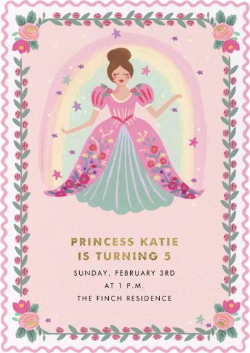 Rosa Princess - Birthday Invitation by Rifle Paper Co.