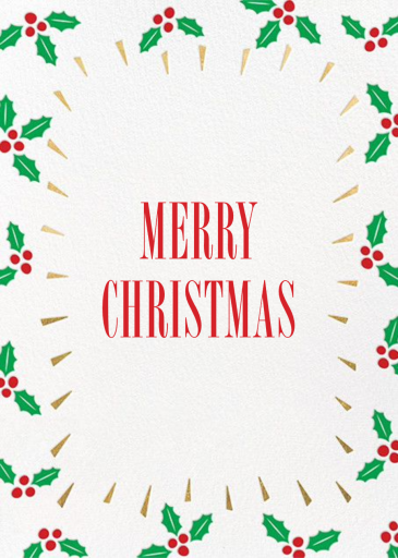 Holly Glow - Christmas Card by Paperless Post