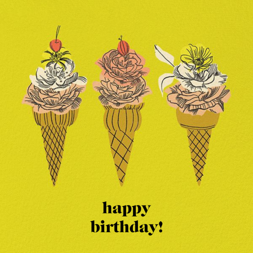 Flower Cones (Square) (Dylan Mierzwinski) - Birthday Card by Red Cap Cards
