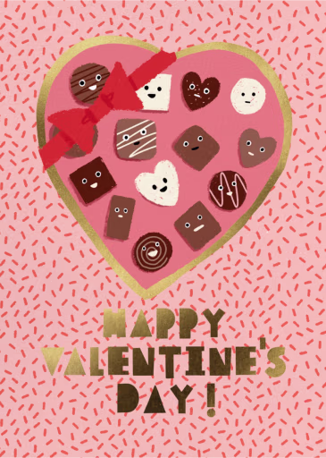 Box of Chocolates - Valentine's Day Card by Carolyn Suzuki Studio