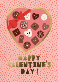 Box of Chocolates - Valentine's Day Card by Carolyn Suzuki Studio