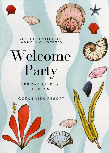 Watercolor Seashells Invitation