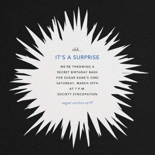 Sunburst - Surprise Party Invitation by Kelly Wearstler