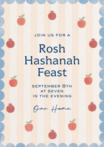 Apple Pomegranate Rosh Hashanah Invitation