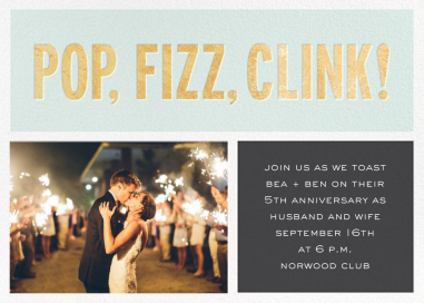 Pop Fizz Clink! (Horizontal Photo) - Anniversary Invitation by kate spade new york