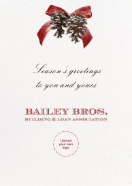 Pine Cone Bow - Business Holiday Card by Paperless Post