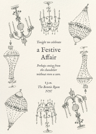Chandeliers - Party Invitation by Carly Kuhn