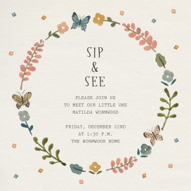 Circle Dance - Sip and See Invitation by Merrilee Liddiard