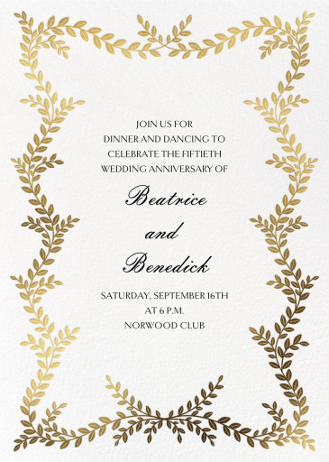 Gold Leaves - Celebration Invitation by Paperless Post