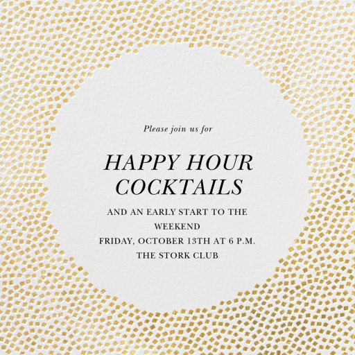 Metallic Confetti - Happy Hour Invitation by Kelly Wearstler