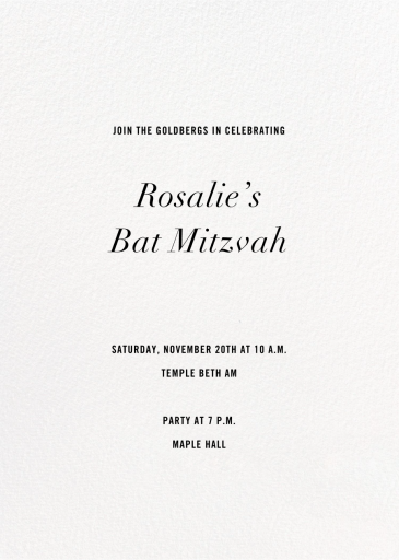 Confetti Photo - Bar & Bat Mitzvah Invitation by kate spade new york - Back