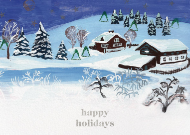 Étang Gelé - Holiday Card by Nathalie Lété