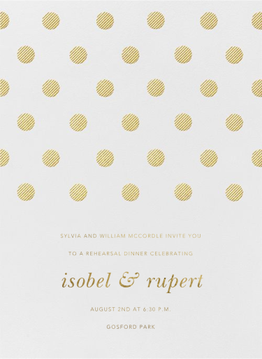 Polka Dot - Rehearsal Dinner Invitation by Oscar de la Renta