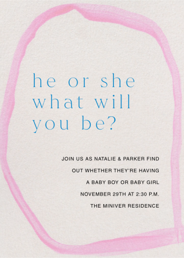 Painted Pink - Gender Reveal Invitation by Moglea