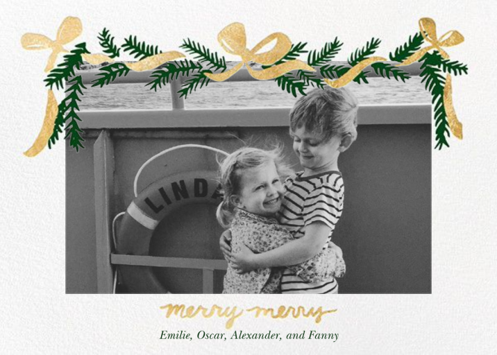 Pine Mantel (Photo) - Holiday Card by Linda and Harriett