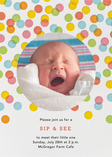 Rainbow Bubbles (Photo) - Sip and See Invitation by Petit Collage