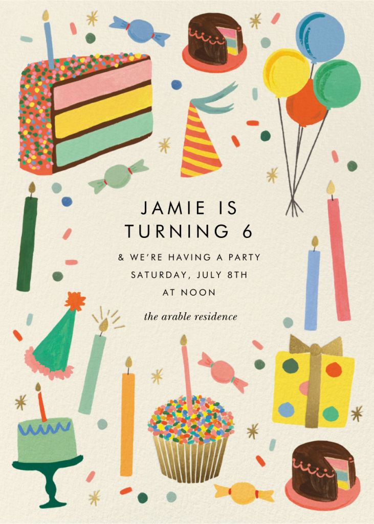 Cake and Confetti Invitation