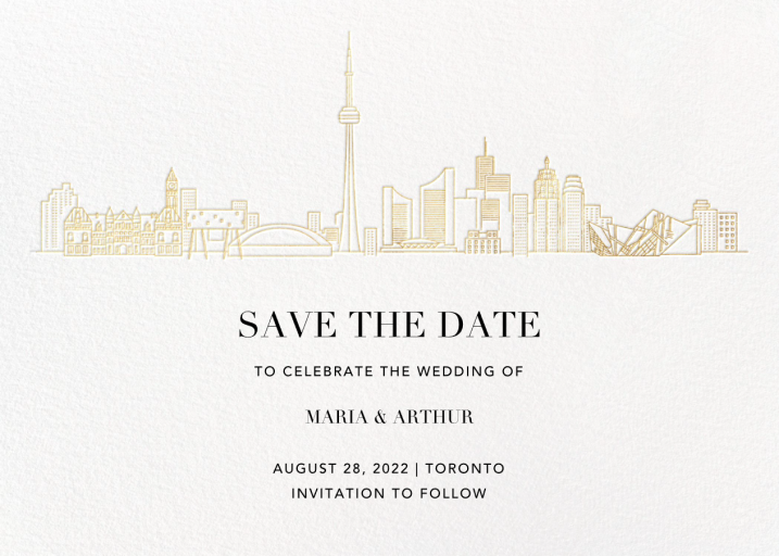 City Skyline View - Save the Date by Paperless Post