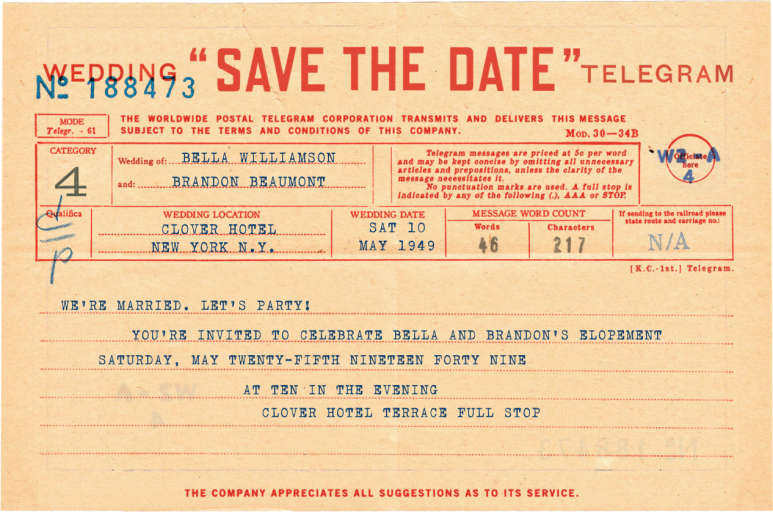 Save the Date Stop - Elopement Party Invitation by Annie Atkins