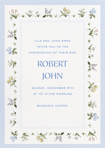 Dainty Florals (Riley Sheehey) - Baptism & Christening Invitation by Dogwood Hill