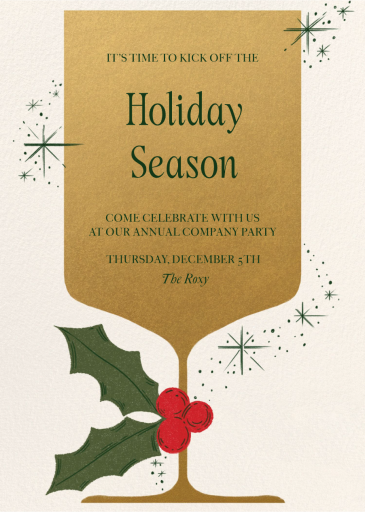 Golden Chalice - Corporate Holiday Party Invitation by Paperless Post